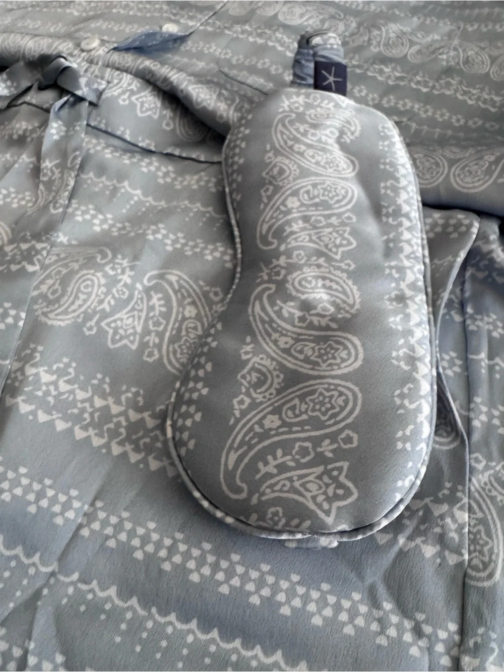 Barefoot Dreams Light Blue Paisley Short Sleeve Shirt & Shorts Set